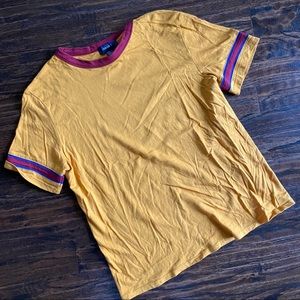 Yellow and Maroon Striped Tee